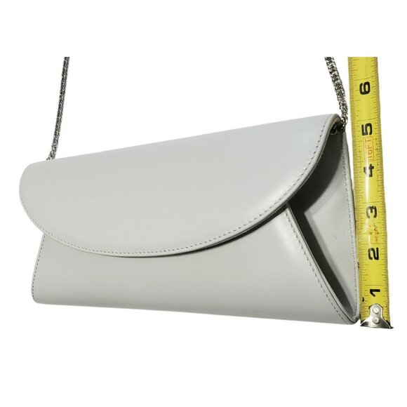 Sole Bliss Envelope Clutch Crossbody Purse Bag Jenna Gray Leather Chain Strap - Picture 12 of 16